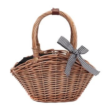 

Rattan Purse Straw Bag Women Summer Rattan Beach Handbag Bow Packet Bohemia Small Sac De Plage Fashion Luxury Designer Woven