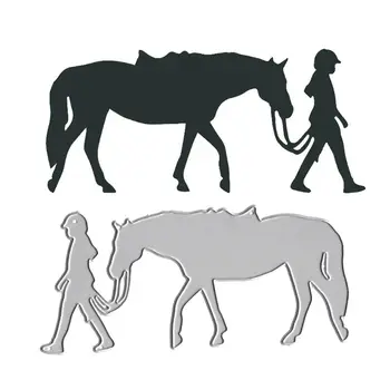 

Pulling Horse Metal Cutting Dies Stencil DIY Scrapbooking Album Stamp Paper Card Embossing Crafts Decor