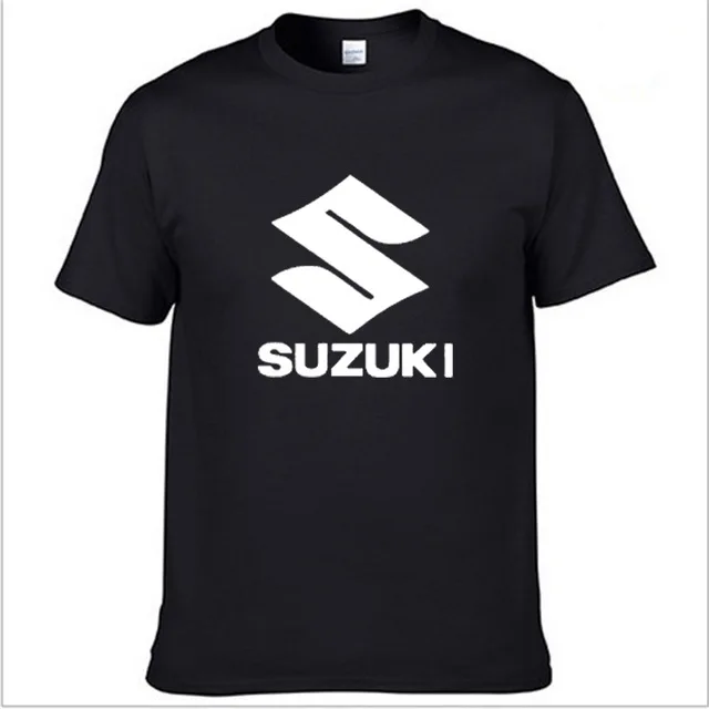 Мужская футболка с коротким рукавом и логотипом SUZUKI, летняя повседневная мужская однотонная хлопковая футболка, модная одежда в стиле хип-хоп Харадзюку