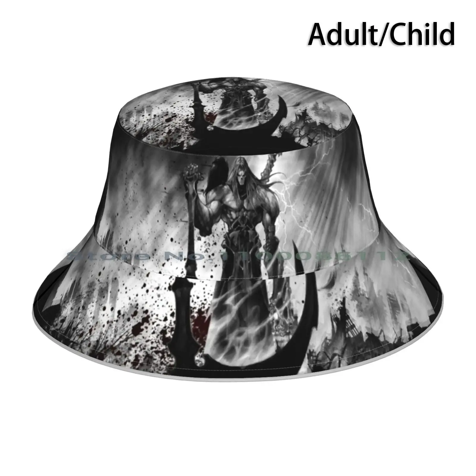 Darksiders Death Bucket Hat Sun Cap War Death Replacement Fight Ruffle Powder The Destroyer Ice Fury Whip Fury Fire Desalery The