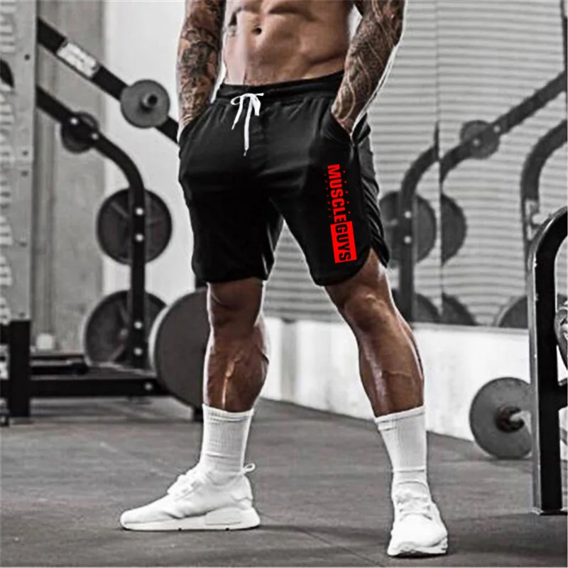 

Muscleguys Gyms Shorts Mens Mesh Short Trousers Casual Joggers Shorts bodybuilding Sweatpants Fitness Men Workout Acitve Shorts