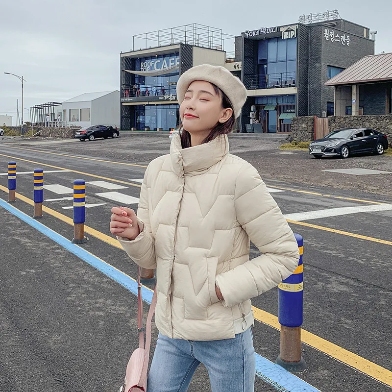 

Cotton-padded Clothes Women's 2019 New Style Short Korean-style Loose-Fit down Coat Stand Collar Fashion Network Red Students Sm