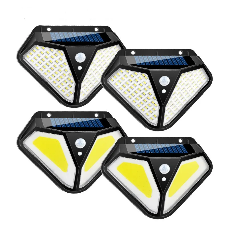 

Solar Light Sensor Wall Light 102 Led 50 Cob Fence Courtyard Corridor Street ABS Modern Garden Lamp