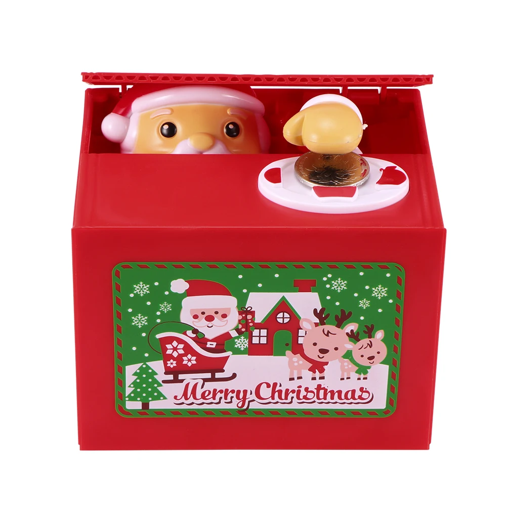 Автоматический красть монета банк Санта Клаус копилка экономия денег коробка Рождественские подарки цифровой, монета деньги кража коробка Горячая