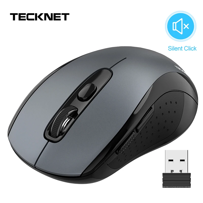 

TeckNet USB Silent Wireless Mouse 2000DPI Optical Computer Mouse Wireless 2.4Ghz Ergonomic Mice For For laptop Quiet Mouse