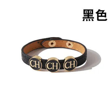 

New Letter Bow-knot Ornament PU Leather Bracelet for Women Trendy Alloy Metal Girls Bracelet&Bangle Jewelry