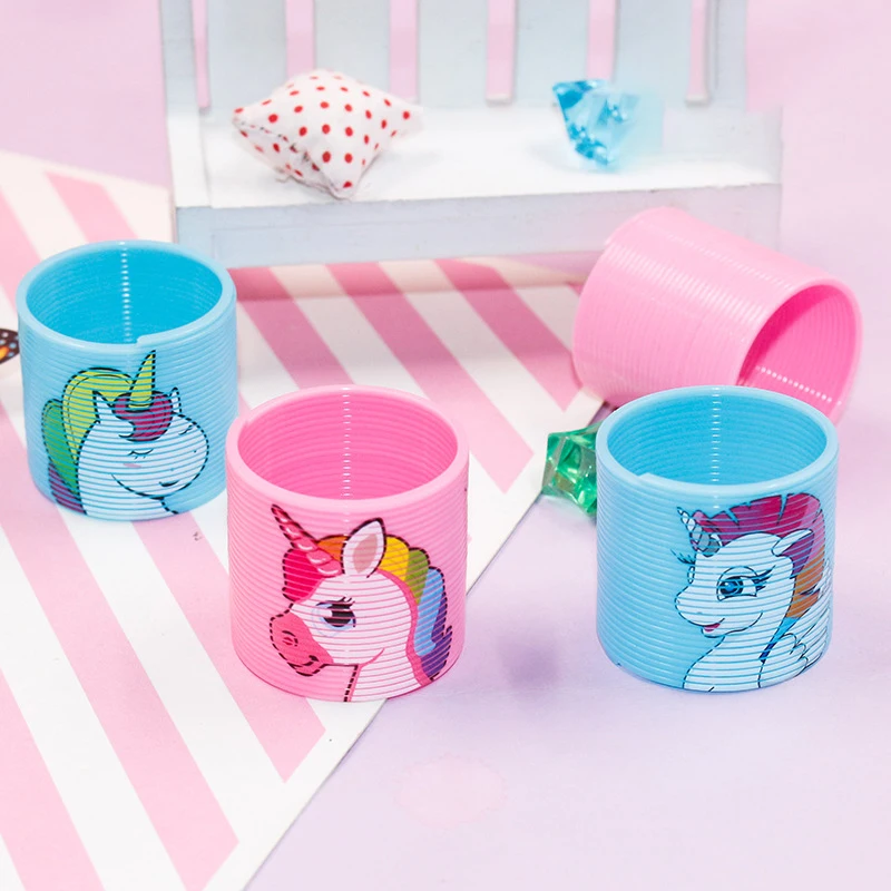 Mini Rainbow Magic Springs Toys 12pcs Unicorn Gift Birthday Party Present Souvenir Giveaway Gifts Kids Children Pinata Fillers party toys magic springs toys toy gift filler spring toys
