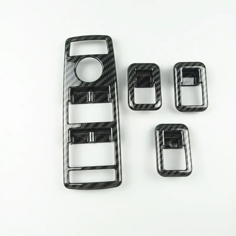 Carbon Fiber Style Car Window Glass Lifting Button Frame
