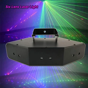 

6 Lens RGB Disco Laser Light DMX Beam Laser Scanner Projector Home Party DJ Stage Lighting KTV Show
