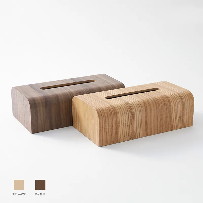 

Walnut wood tissue box home paper table creative desktop storage box simple fashion living room tissue box WF821515