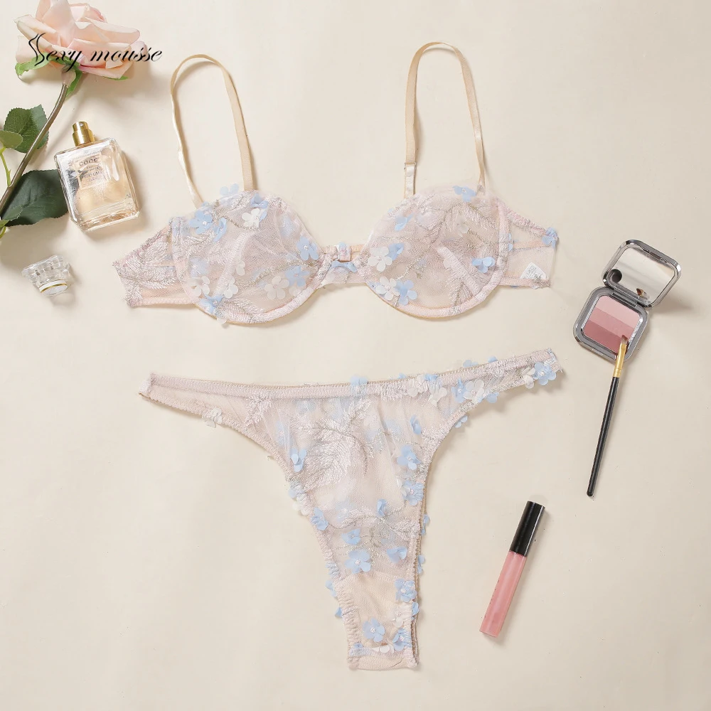 Сексуальный мусс бюстгальтеры и трусики наборы для женщин стальное кольцо