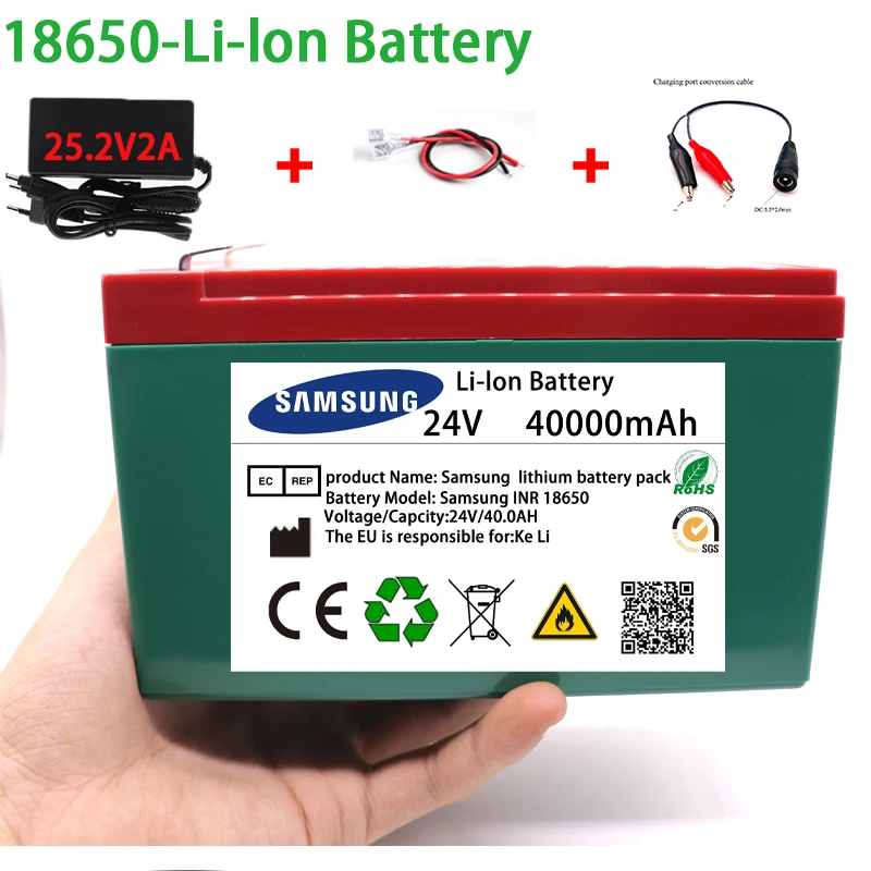 24V 40/50/60Ah 18650 Li-ion Battery Pack Electric Bicycle Moped /Electric/Lithium Ion Pack+ 2A Charger | Электроника