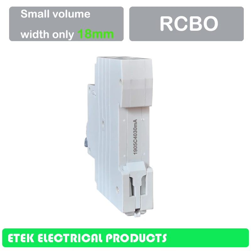 EKL4-32 RCBO 6A, 10A, 16A, 20A, 25A, 32A 1P+ N электронный AC Тип 6KA 18 мм