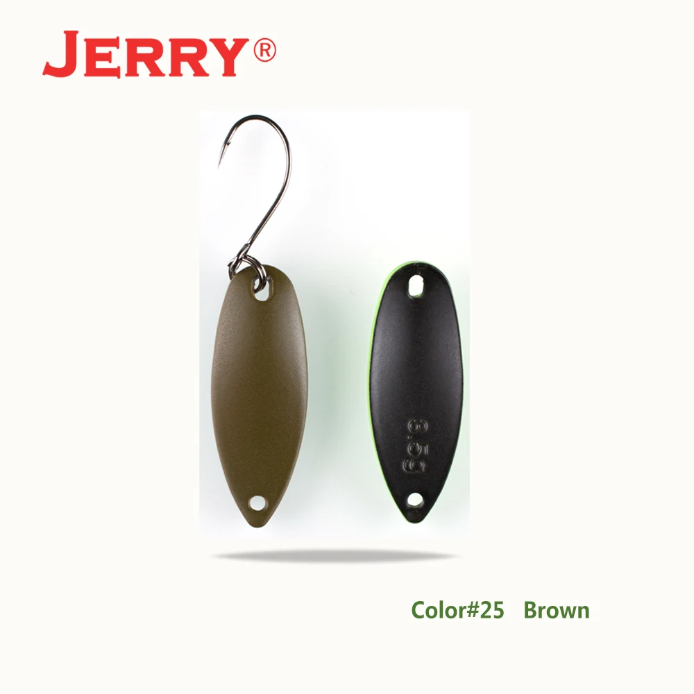 Jerry stream& области форели ложки небольшой светильник вес блесны Высокое качество рыболовные приманки один крючок жесткие приманки - Цвет: Brown
