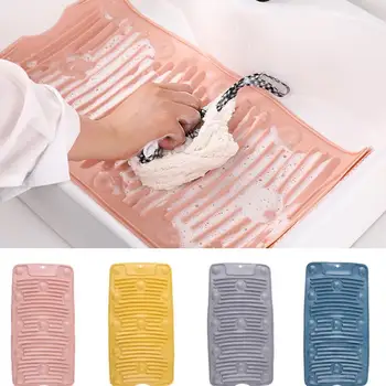 

Creative Washboard Anti Slip Washing Board Portable Mat Laundry Cleaning Laundry Plate Household Cleaning Collapsible Silic N5S2