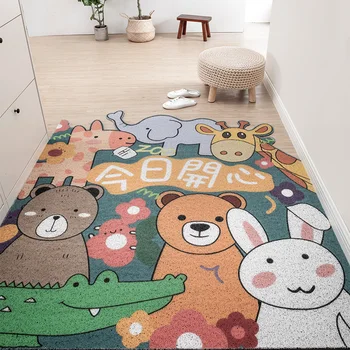 

Cartoon Durable Rubber Door Mat Heavy Duty Doormat Indoor Outdoor Easy Clean Waterproof Low-Profile Mats for Entry Patio Garage