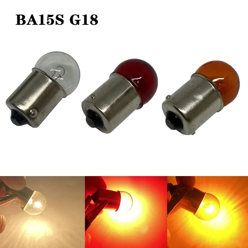 10 x Hella Glühlampe - BA15s - 12V - 18W - R