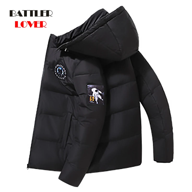 -30 Degree Men Winter Jackets Fashion 95% White Duck Down Coat Thick Warm Parkas for Male Casual Outdoor Windbreaker Hoody Cloth