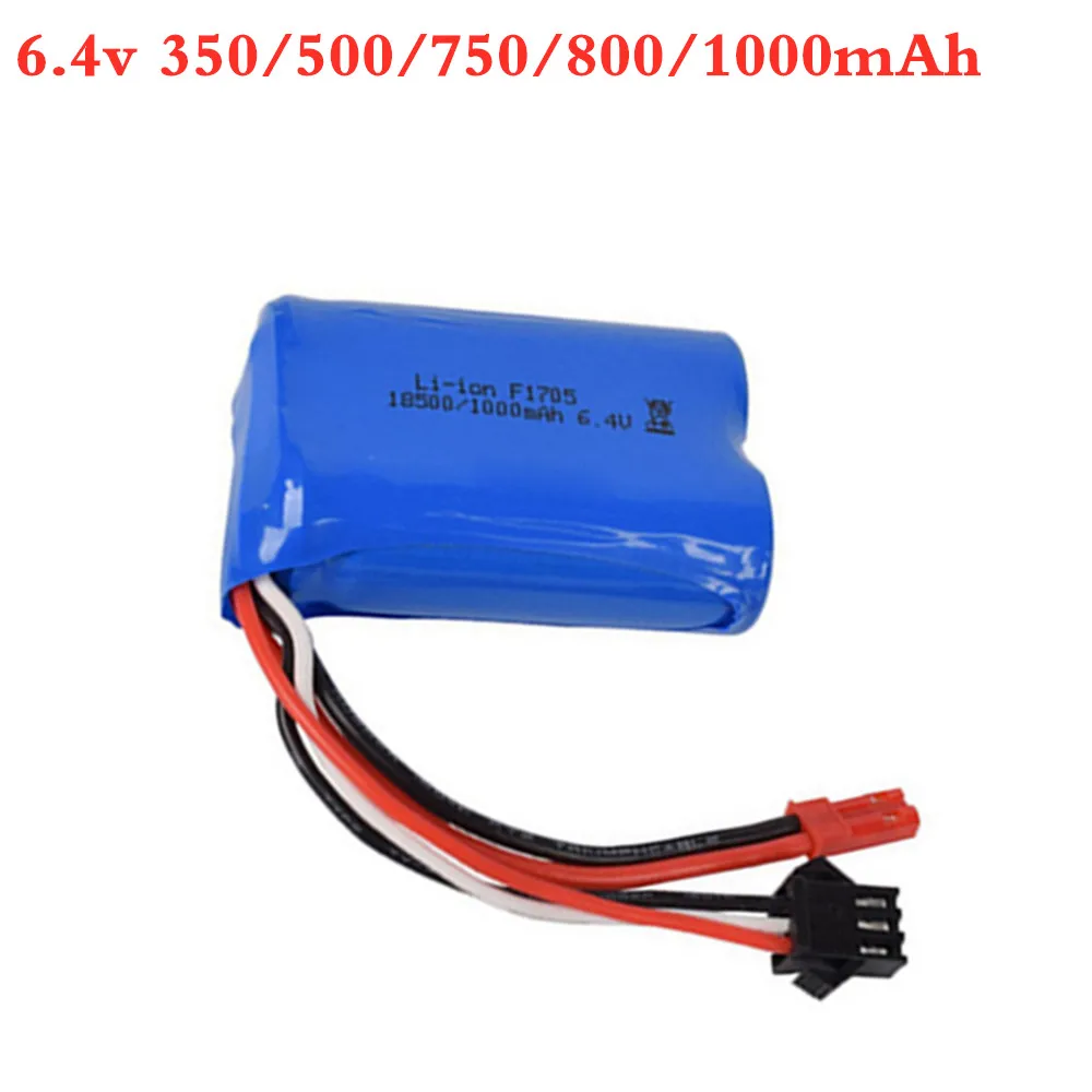 Hobby Hub 6.4v 500mAh 750mAh 800mAh 1000mAh Li-ion Battery for wltoys RC Car L959 18628 JST SM4P Plug | Игрушки и хобби