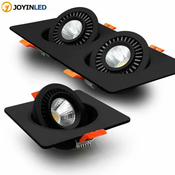 

Double Heads Lights LED Ceiling Spot Light Embedded Angled Downlight 10W 14W 20W 24W Rectangle Downlight AC85-265V