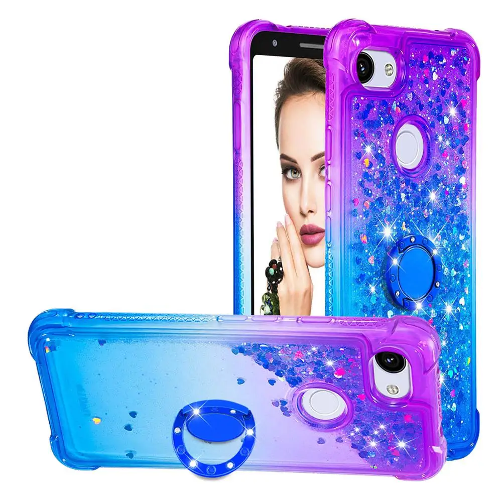 

Quicksand Case Liquid Water Cover For Google Pixel 3a XL / Pixel 3a Smart Soft Silicone Finger Ring Buckle