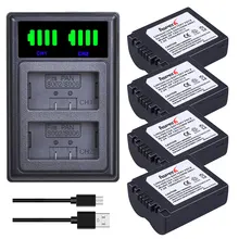 4Pc CGA-S006 DMW-BMA7 Battery Camera Bateria + Daul USB Charger for Panasonic Lumix DMC-FZ7 FZ8 FZ18 FZ28 FZ30 FZ35 FZ38 FZ50