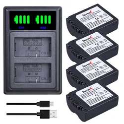 4Pc CGA-S006 DMW-BMA7 Battery Camera Bateria + Daul USB Charger for Panasonic Lumix DMC-FZ7 FZ8 FZ18 FZ28 FZ30 FZ35 FZ38 FZ50