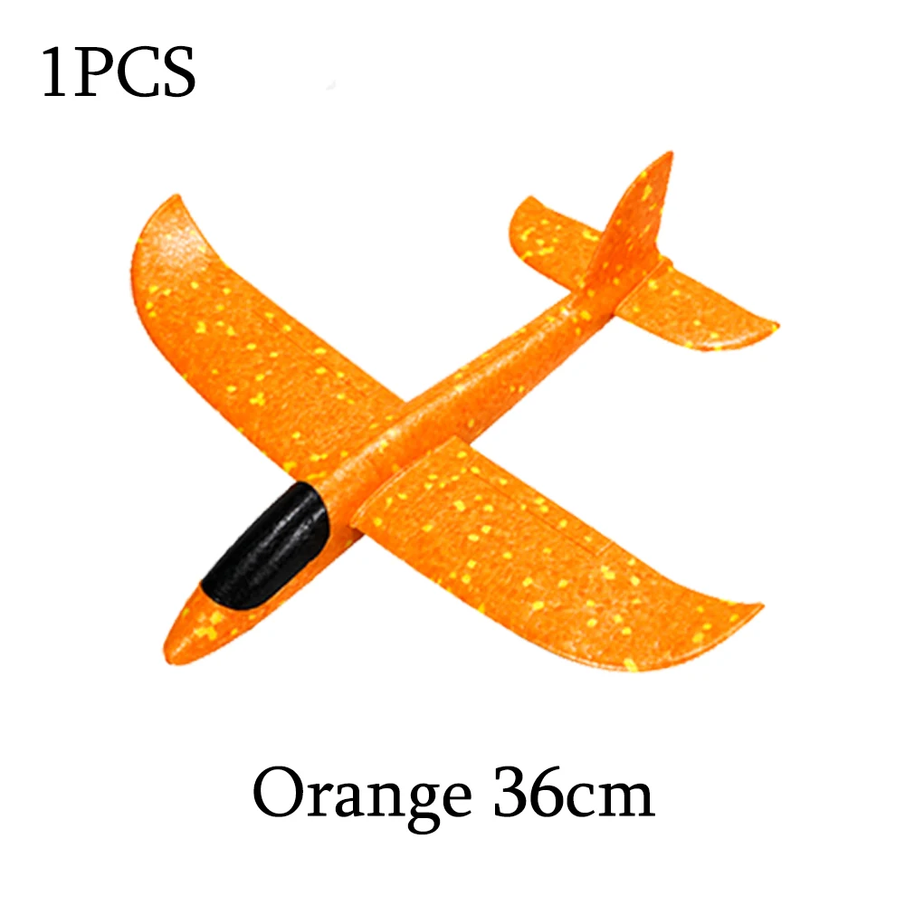 1pcs Orange 36cm Пенопластовый игрушечный самолет, 36 см 48 см, режим полета, планер, инерционные модели самолетов, самолеты для детей, Спорт на открытом воздухе - Цвет: 1pcs Orange 36cm