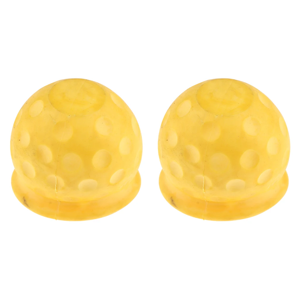 2pcs Car Towing Bar Towing Ball Protect Tow Hitch Ball Cap Towing Yellow Cover