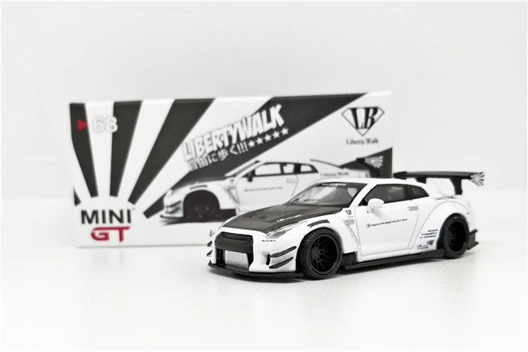 1: 64 Мини GT LB работает 2,0 Nissan GTR R35 Тип 2 белый LHD литье под давлением модель автомобиля