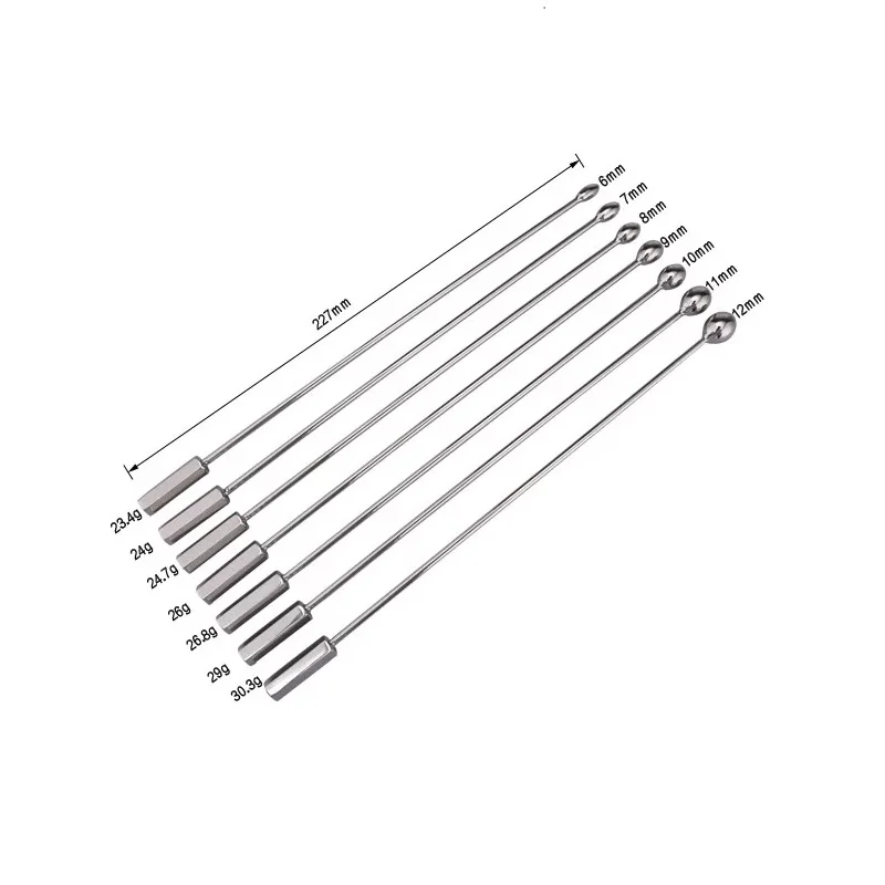 7 different size Dia 1 set Stainless steel urethral Catheter penis plug dilator metal Penis stick insert male sex toy for men images - 6