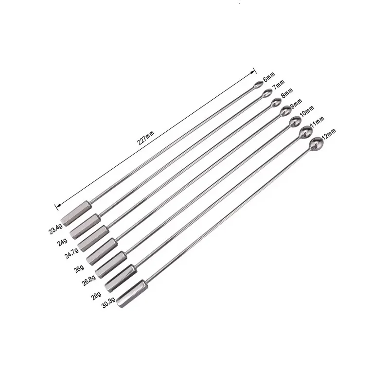 Stainless Steel Urethral Catheter Penis Plug Dilator 7 Different Size Dia 1 Set Male Sex Toy for Men