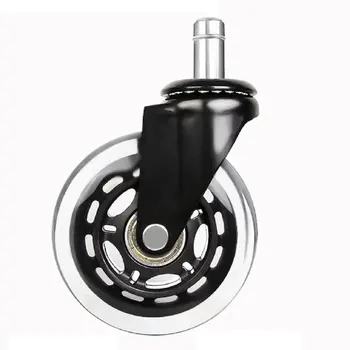 

3 Inch Transparent Caster Pu Circlip Wheel Office Chair Caster Furniture Silent Wheel Double Bearing Structure