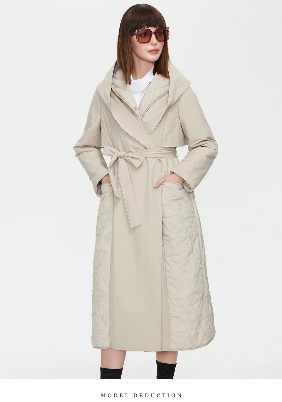 YUEHAO Coats For Women Women's Autumn And Winter Fashion Lattice