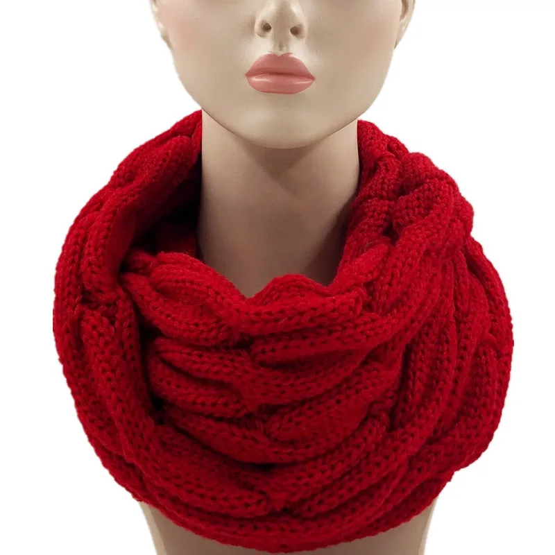 Женский вязаный шарф Snood зимний теплый кашемировый бесконечности круглый