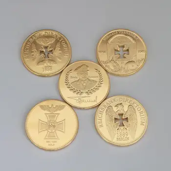 

German Eagle Cross Coin Reichsbank Real Gold Plated Direktorium Metal Eagle Coins