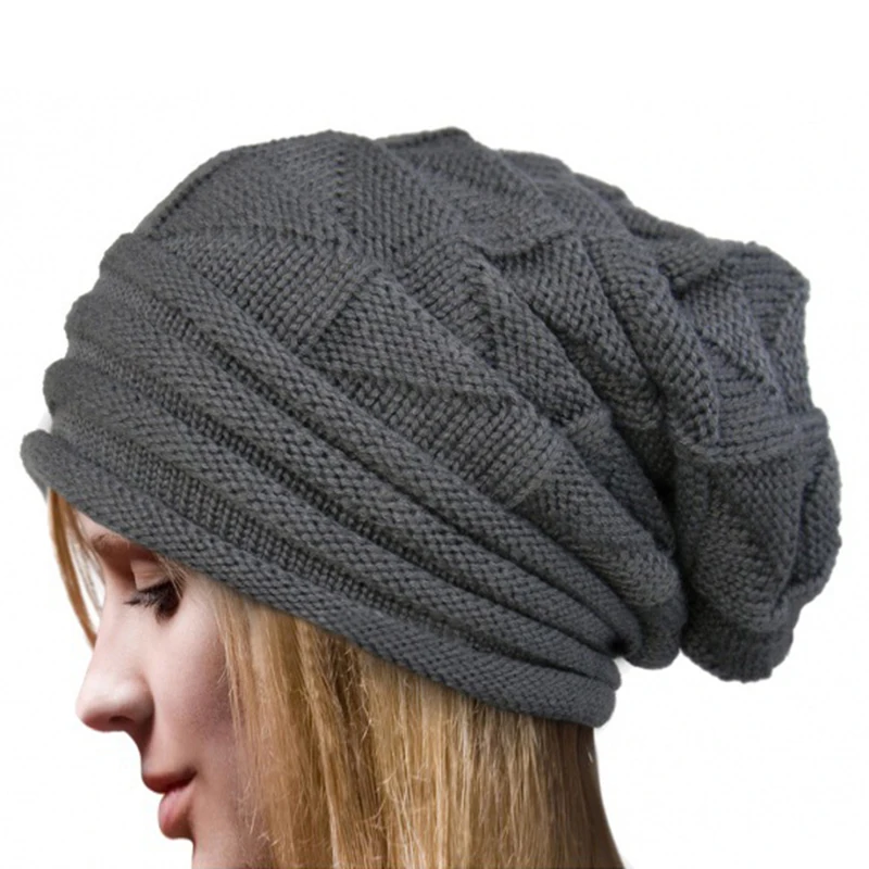 Модный осенний мужской вязаный бюстгальтер Багги свободного покроя slouky Beanie теплая зимняя Лыжная Шапка Кепка женские шерстяные шляпы Горячая