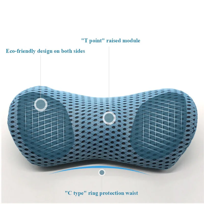 Медленная поясничная подушка из хлопка с эффектом памяти, многофункциональная поясная подушка для сна, вождения в офисе и т. д