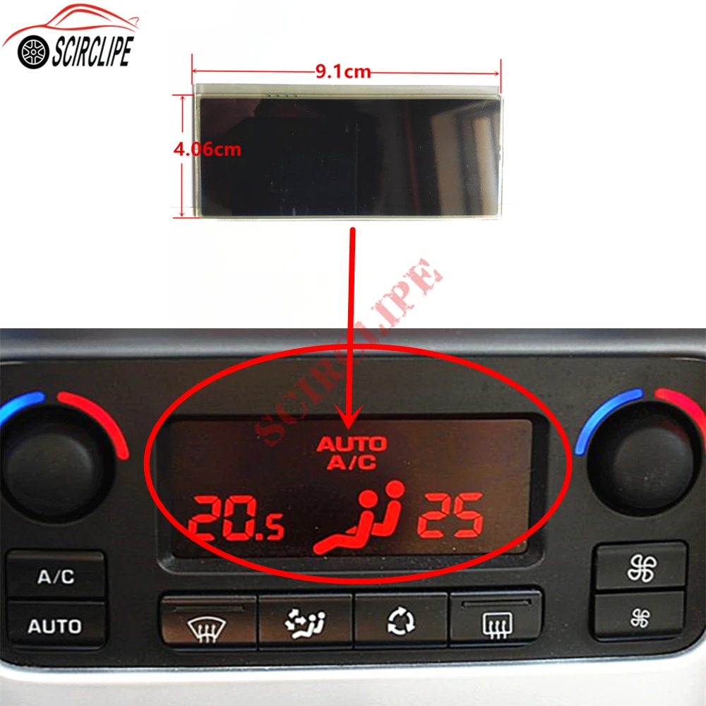 Car ACC Lcd Panel Module Display Monitors Pixel Repair Red background Air Conditioning Information Screen Peugeot 207
