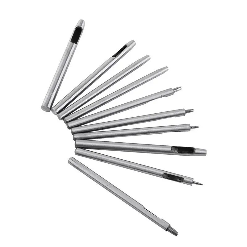 Hollow Hole Punch Hand DIY Tools 10 Pcs Round Leather Belt Cutter Craft Alloy steel Puncher 0.5mm to 5mm Set | Дом и сад