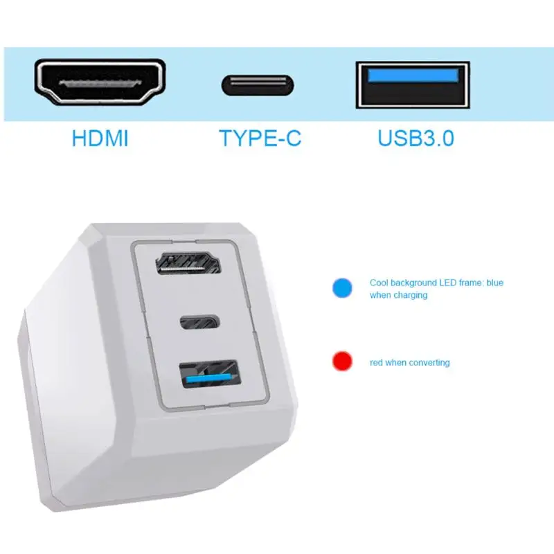 Адаптер, Обычный дизайн, Стандартный, с протоколы HDMI, USB 3,0, type-C, комплект зарядного устройства, пригодный для переключателя shand