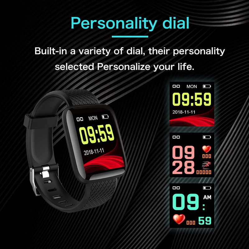 Смарт-часы 116 плюс Браслет фитнес кровяное давление сердечный ритм Android шагомер D13 водонепроницаемые спортивные Смарт-часы ремешок Z2