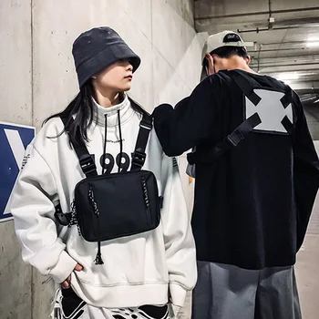 

Men Cool Chest Bag Unisexy Style Street Trend Multi-Function Waterproof Oxford Chest Bag