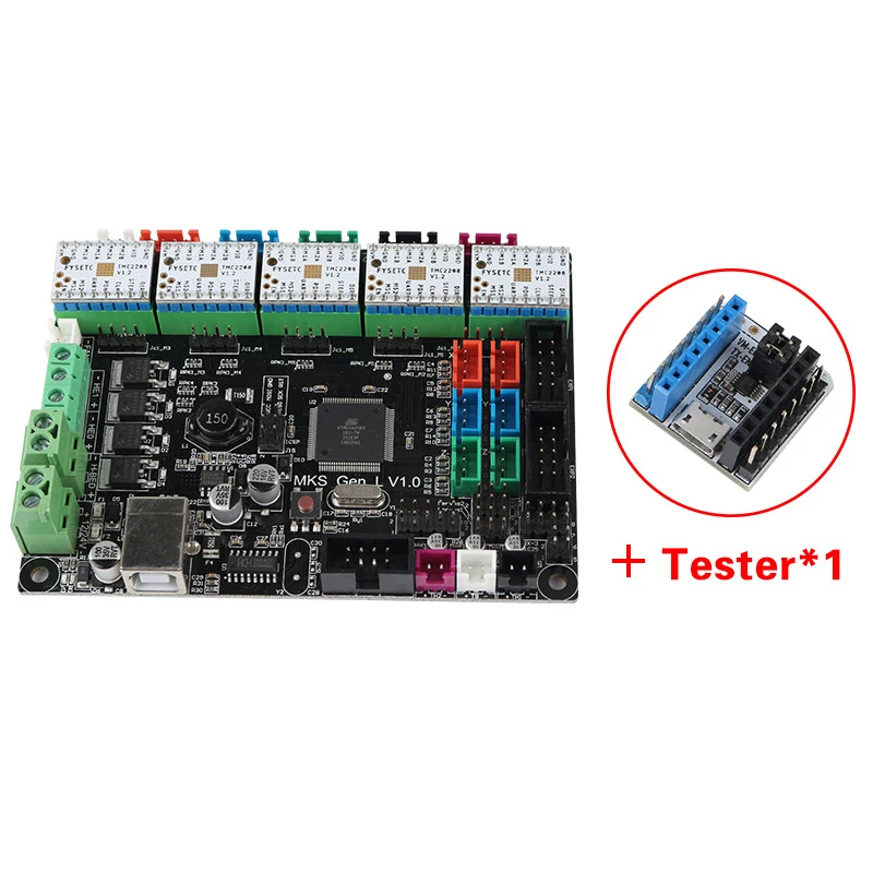 MKS Gen L V1.0 плата управления печатной платы Reprap Ramps 1,4 поддержка TMC2208 V1.2x5 ток драйвера 1.4A с тестером для деталей 3d принтера