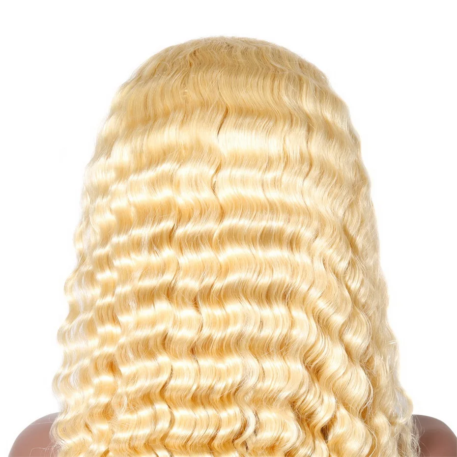 Stema глубокий волнистый 613 блонд 13,5x4 парик фронта шнурка с волосами младенца 150% плотность бразильские человеческие волосы remy парики шнурка