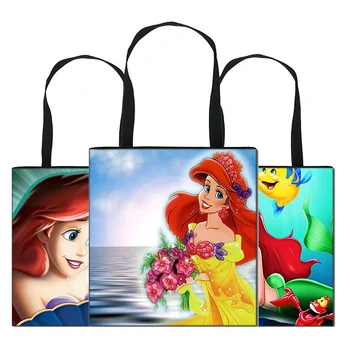 

Mermaid Princess Ariel Women'S Tote Bag Large Beach Handbags Reusable Shopping Bags Eco Foldable Ladies Designer Shopper Bag T10
