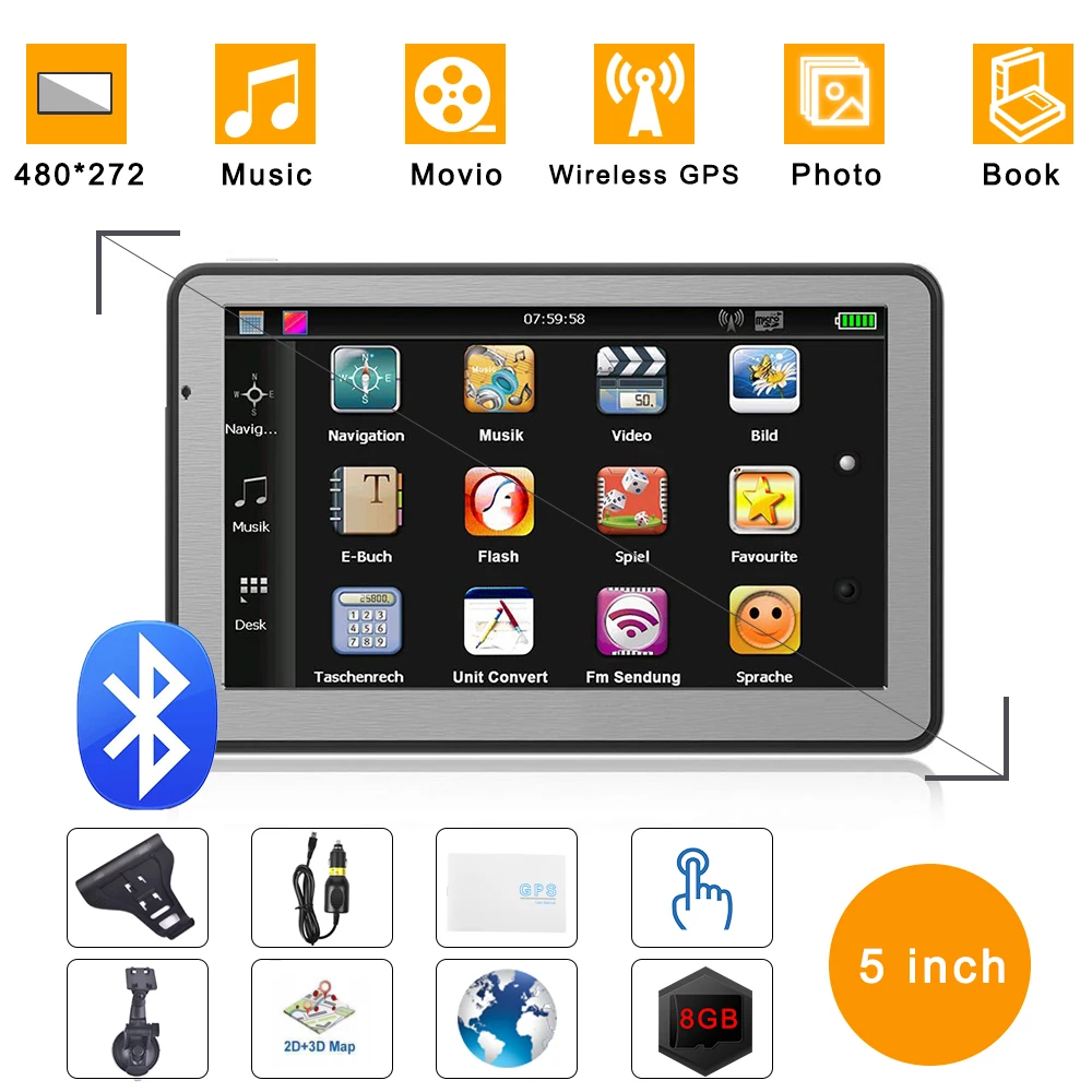 " дюймовый Автомобильный gps навигатор Bluetooth wifi Автомобильный gps экран портативный fm-передатчик комплект бесплатные карты