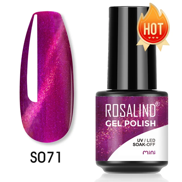 ROSALIND 7ml Gel Polish Semi Permanent Nails Gel Polish Soak Off UV LED Base Top Coat Vernis Nail Art Glitter Gel Varnish SLS-S071