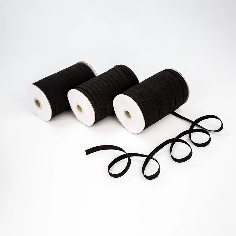 

Black Elastic Cord Premium Quality 1/4" Wide 25 Yards Black Heavy Stretch Knit Elastic Band Elastic Bands For Sewing
