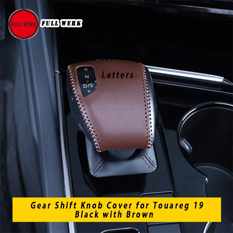 

Hand Sewing Leather Car Gear Shift Knob Cover Cap for Touareg 19 Gear Cover Protector Decoration High Quanlity Interior Accesso